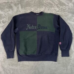Notre Dame Fighting Irish Sweatshirt Mens Large Blue NCAA MV Sport Made USA